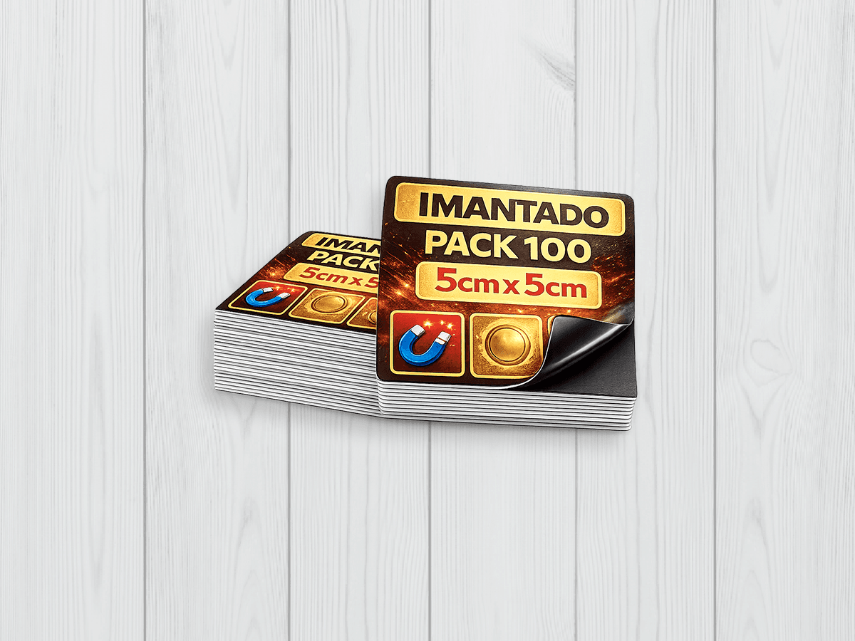 pack 100 imantados de 5cm x 5 cm cuadrados