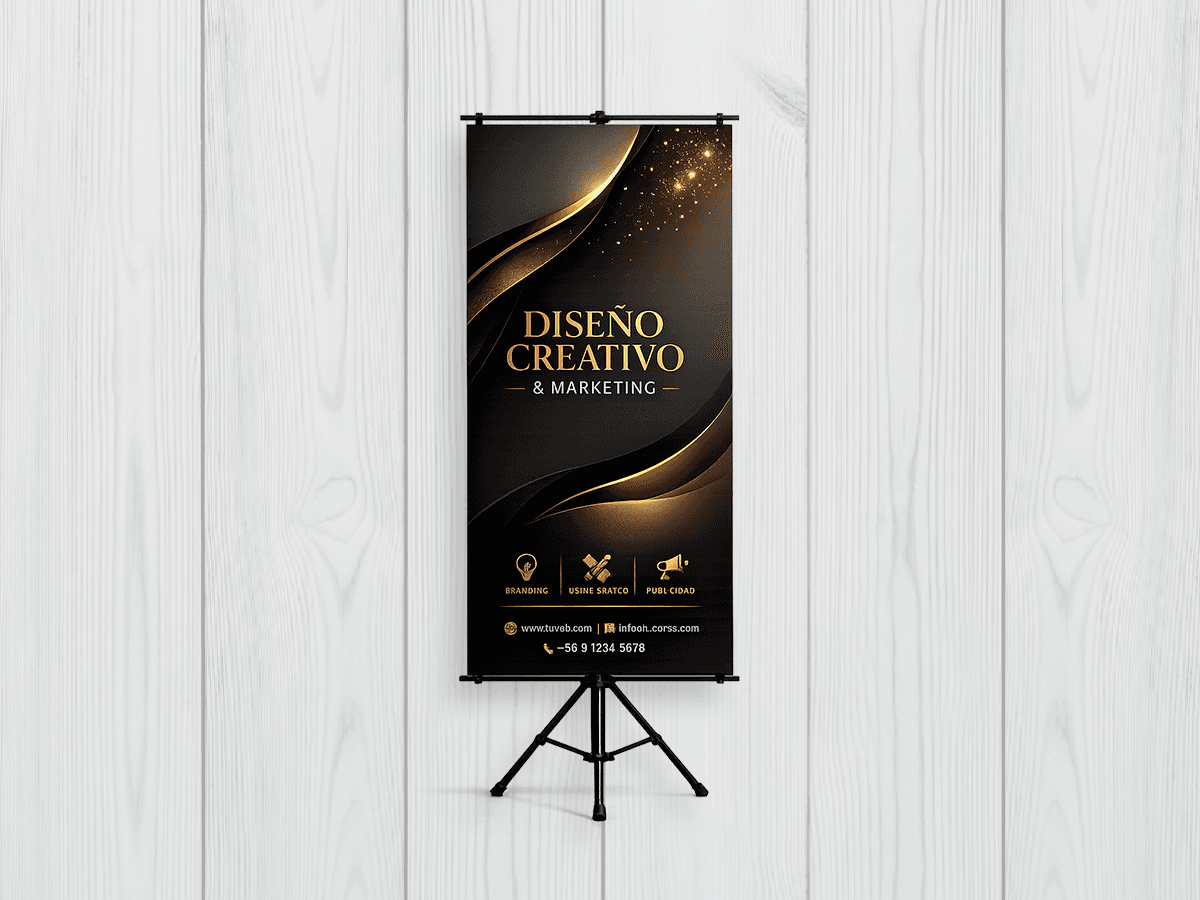 pendón atril trípode 80×180 cm – pvc 13oz