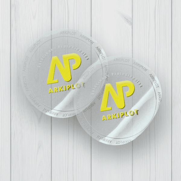 stickers circular transparente impreso