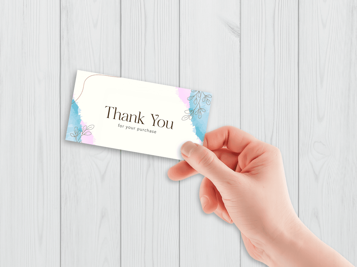 tarjeta de agradecimiento 10x21cm